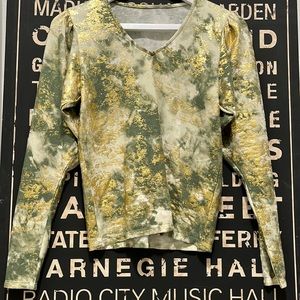 Earthy and Gold V neck long sleeve shirt